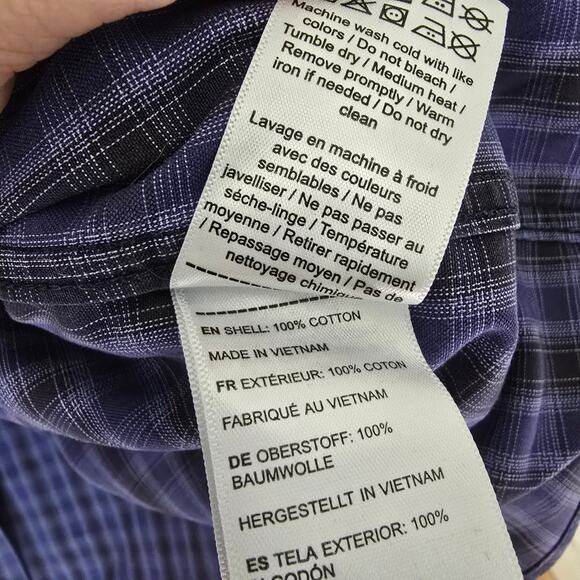 UNTUCKit Shirt Mens 3XL Purple Plaid Check Wrinkle Free Button Up Long Sleeve - Picture 7 of 7